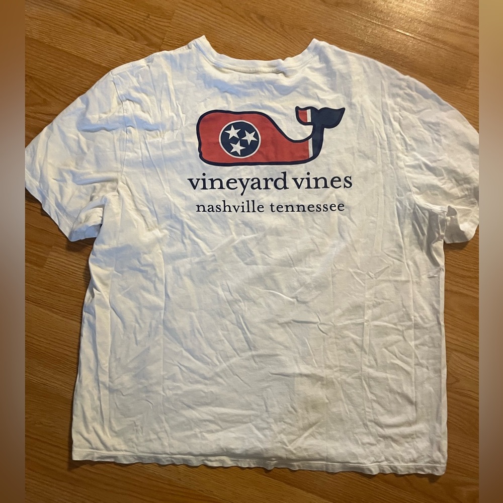 Vineyard Vines T Shirt Tennessee Titans Crew Neck Long Cotton White XXL‎